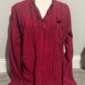 Bohemian Kathmandu Imports Red Cotton shirt